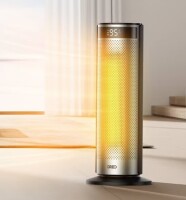 DREO 1500W Solaris Plus 20" Portable Oscillating Ceramic Space Heater for Home with Remote and Thermostat 12H Timer Silver New In Box $199