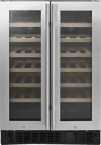 Insignia - Dual Zone Wine and Beverage Cooler with Glass Doors - Stainless Steel $999