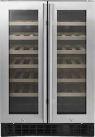 Insignia - Dual Zone Wine and Beverage Cooler with Glass Doors - Stainless Steel, On Working $999