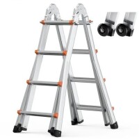 VEVOR Telescoping Ladder A Frame, 15.5 FT Compact Aluminum Extension Ladder, Multi-Function Portable Collapsible RV Ladder, Telescopic Ladder for Homework Stairs Indoor Outdoor Roof, 330lb Load, New in Box $299