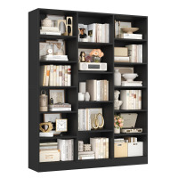 Ebern Designs Wakil 74.02" H x 58.7" W 6-Tier Wood Bookcase, New in Box $899