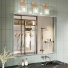 Ebern Designs Lesamuel 40" x 48" Wall Mounted Vanity Mirror w/ Aluminum Frame for Bedroom, Entryway, Living Room, Brushed Nickel, New in Box $399