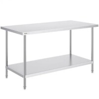 VEVOR Stainless Steel Prep Table, 30 x 60 x 34 Inch, 910 lbs Load Capacity, Heavy Duty Metal Worktable with 3 Adjustable Height Levels, Commercial Workstation, New in Box $399