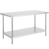 VEVOR Stainless Steel Prep Table, 30 x 60 x 34 Inch, 910 lbs Load Capacity, Heavy Duty Metal Worktable with 3 Adjustable Height Levels, Commercial Workstation, New in Box $399