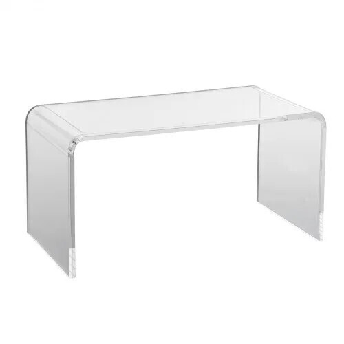 VEVOR 16.3" C-Shaped Clear Acrylic Coffee/End Table, for Coffee, Drink, Food, Snack used in Living Room, Courtyard, Terrace, New in Box $299