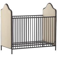 Ameriwood Little Seeds Piper Upholstered Convertible Metal Crib in Black and Cream, New Floor Model $399.99