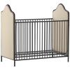 Ameriwood Little Seeds Piper Upholstered Convertible Metal Crib in Black and Cream, New Floor Model $399.99