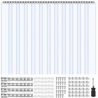 VEVOR Clear PVC Strip Curtain, 2.4 m Height x 1.8 m Width x 2 mm Thickness, 12 PCS Walk in Freezer Cooler Curtain Strips, Smooth Waterproof Plastic Door Strips for Warehouse, Freezer, Garage Doors New In Box $199