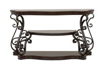 Coaster Laney Scrollwork Entryway Sofa Console Table Dark Merlot New in Box $599