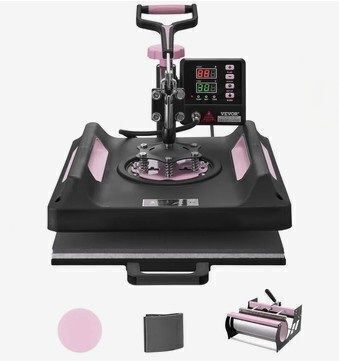 VEVOR Heat Press Machine, 15 x 15 inch, 8 in 1 Heat Transfer Machine with 30 oz Tumbler Press, 360&deg; Swing Away Digital T-Shirt Pressing Machine, Teflon Coating, for T-Shirts/Mugs/Hats/Plates, Black New in Box $399