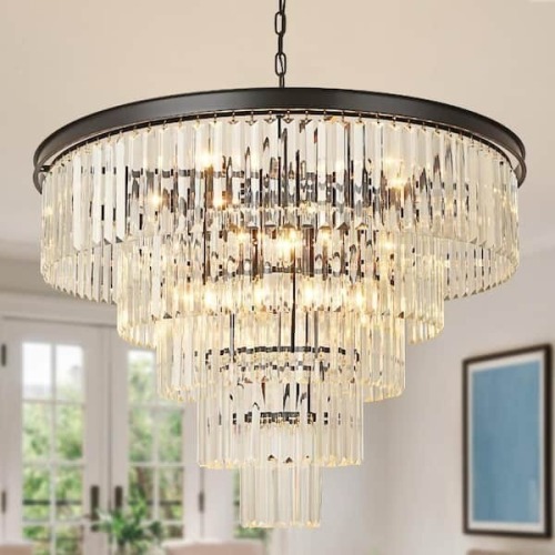 Mercer41 Makinlee Dimmable Tiered Chandelier New in Box $1499