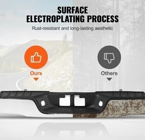 VEVOR Rear Step Bumper, Compatible with 2007-2013-Toyota Tundra, Chrome Steel Back Bumper, Assembly Replacement Rear Bumper with License Plate Light and Step Pad, without Sensor Holes, for TO1103117 New in Box $499