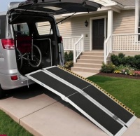 Yesurprise Home Wheelchair Ramp Portable Aluminum Ramp with Non Skid Surface Reflective Strips 600lb $399