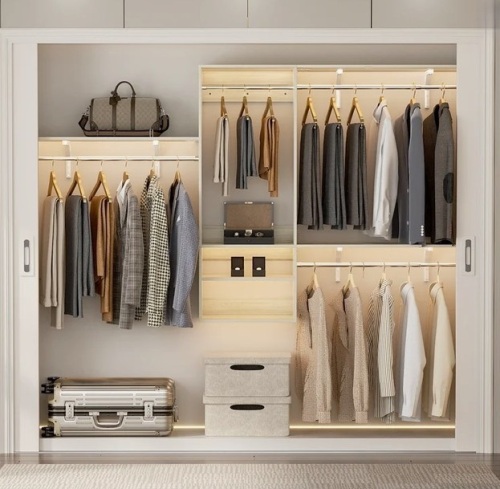 The Twillery Co Seward 62-96 Inch Hanging Closet System With Hanging Rod (Can Be Cut to Fit) New in Box $399