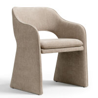 Latitude Run 19" Seat Height Upholstered Fabric Dining Armchair in Khaki New in Box $499