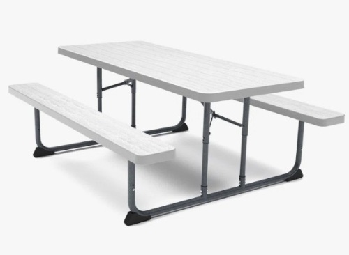 Arlmont & Co Outdoor Picnic Table Set with Benches, HDPE & Steel Frame New in Box $399