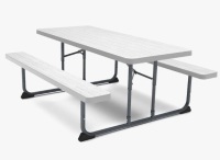 Arlmont & Co Outdoor Picnic Table Set with Benches, HDPE & Steel Frame New in Box $399