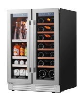 Ca'Lefort - 24 Inch Wine and Beverage Refrigerator, Dual Zone Wine Fridge, Holds 20 Bottles &60 Cans,Built-in for Home/Bar - Stainless Steel New in Box $799
