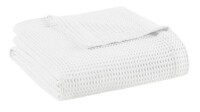 Beautyrest Full/Queen Waffle Weave Cotton Blanket White: Year-Round Comfort, Machine Washable, No Fill $99