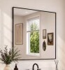 TaiMei 30 in. W x 30 in. H Rectangular Framed Wall Bathroom Vanity Mirror in Matte Black New In Box $299