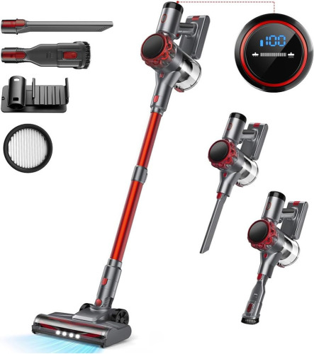 UML0 S3P Cordless Vacuum Cleaner, 45kPa Powerful Suction Vacuum Cleaners for Home, 55-Min Runtime Rechargeable Stick Vacuum, Self-Standing, for Pet Hair Carpet Hard Floor, LED Display $299