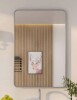 Niveal 24 in. W x 36 in. H Rectangular Framed Bathroom Mirror w/ Brushed Nickel New In Box $299