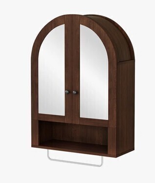 Latitude Run&reg; Wall Mounted Arched Cabinet With Mirrored Doors And Adjustable Shelves For Laundry Room $299