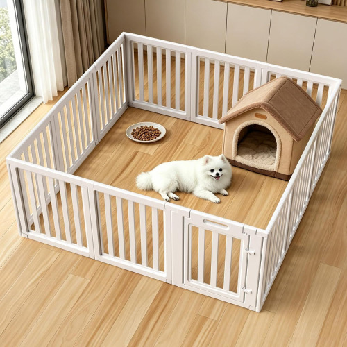 LoveTail Dog Playpen Indoor, Puppy Playpen, White 23.6" H, 12 Panels New In Box $299