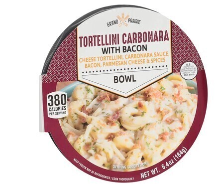 Grand Prairie Frozen Bacon Tortellini Carbonara (6.4 oz) / Deli Express Frozen BBQ Pulled Pork Sandwich, 5.5 oz / Assorted