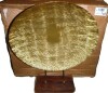Mercer41 Grasen Metal Plate Geometric Decorative Gold Sculpture with Wood Stand New in Box $239 - 2