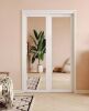 SOLRIG Sliding Closet Door, 48" x 96", 1-Lite Mirror Sliding Door with Hardware Track Kit & Floor Guide, Finished Doors 2 Panels, MDF, White New in Box $599