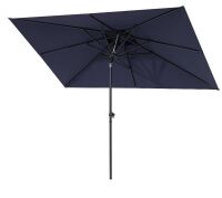 Sanluce 10 ft. x 6.5 ft. Rectangular Patio Umbrella with UV Protection, Easy Tilt and Wind-Resistant Features in Navy Blue New Open Box $299