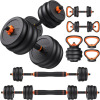 FEIERDUN DS2 Adjustable Dumbbells, 40lbs Free Weight Set with Connector, 5 in1 Dumbbells Set Used as Barbell, Kettlebells, Push up Stand, Weight Plate, Fitness Exercises for Home Gym New Open Box $399
