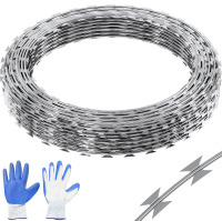 VEVOR Razor Wires, 246 ft Razor Barbed Wire, 5 Rolls Razor Wire Fencing Razor Fence, Razor Ribbon Barbed Wire Galvanized Razor Wire Fence, Rolls Razor for Garden New In Box $199