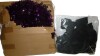 Orgrimmar 5ft Black Artificial Christmas Tree with 100 Lights, Pop Up Christmas Tree with Garlands, Coastal Tree for Halloween Christmas Holiday Party Decoration (Black) / LAMEK Halloween Witches Silhouette Yard Signs, 3 Pcs Halloween Outdoor Decoration B - 3