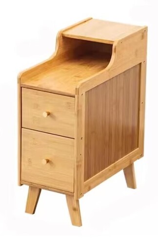 JackZeng19 Narrow Solid Wood Nightstand with 2 Drawers for Small Spaces New In Box $299