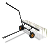 VEVOR Tow Behind Dethatcher, 60-inch Tow Dethatcher with 24 Steel Tines, Lawn Dethatcher Rake for ATV or Mower, Tow Behind Lawn Rake with Lift Handle for Leaves, Pine Needles, and Grass $399
