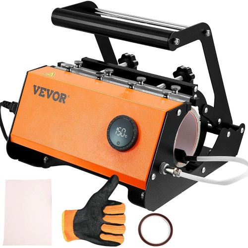 VEVOR Tumbler Heat Press, 30oz Mug Heat Press Machine, Sublimation Transfer 11-15oz 16-25oz 30oz Straight Skinny Tumblers, with Heat-Resist Gloves and Tape, for DIY Ceramic Mugs Cups Glasses New In Box $199