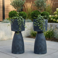 Latitude Run&reg; Modern Decorative Garden Pots for Indoor & Outdoor Use (Set of 2) New In Box $299
