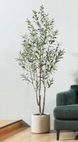 Primrue Altman Faux Olive Tree with White Planter New In Box $399