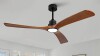 Forrovenco 60 Inch Wood Ceiling Fan With 3 Solid Wood Blades Remote Control Reversible DC Motor For Living Room - Black New In Box $299