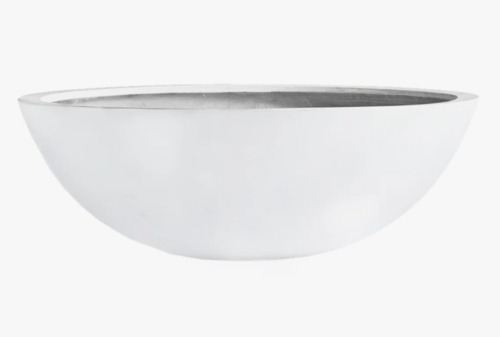 Kute Nest Indoor/Outdoor Large Fiberstone Rondo Bowl Planter D22" (Santorini White) New In Box $299