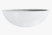 Kute Nest Indoor/Outdoor Large Fiberstone Rondo Bowl Planter D22" (Santorini White) New In Box $299