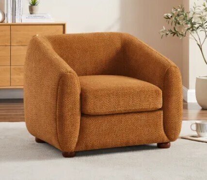 Latitude Run Nordic 36.7" Upholstered Armchair in Curry New in Box $599