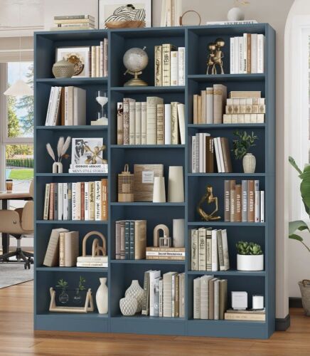 Ebern designs Wakil 74.02" H x 58.7" W 6-Tier Wood Bookcase New in Box $799
