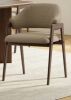 Corrigan Studio Modern Minimalist Upholstered Linen Dining Armchair with Solid Wood Legs in Green New in Box $399