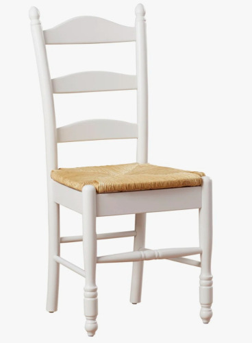 TMS Indoor Ladder Back Dining Chair with Rush Seat, white new in box $499