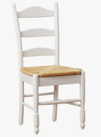 TMS Indoor Ladder Back Dining Chair with Rush Seat, white new in box $499