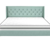 Novogratz Her Majesty Tufted Upholstered Bed Frame, King, Light Green Linen (2 Boxes) New in box $699