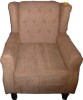 Charlton Home Duward Upholstered Brown Button Tufted Wingback Accent Chair with Rolled Arm and Thick Padded Cushion new $499 - 2